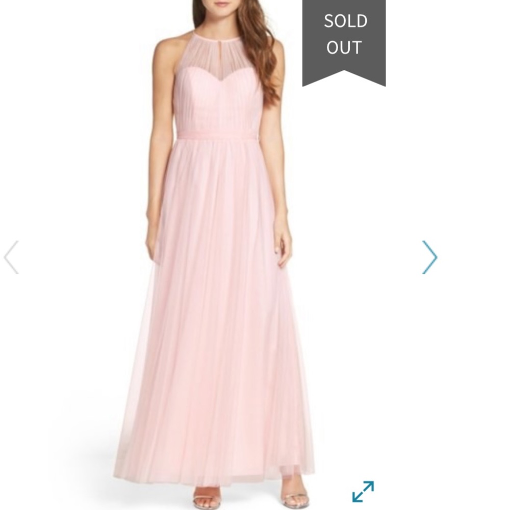 WTOO Tulle Halter Neck Gown in Ice Pink size 2